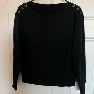 Black sweatshirt with button detail